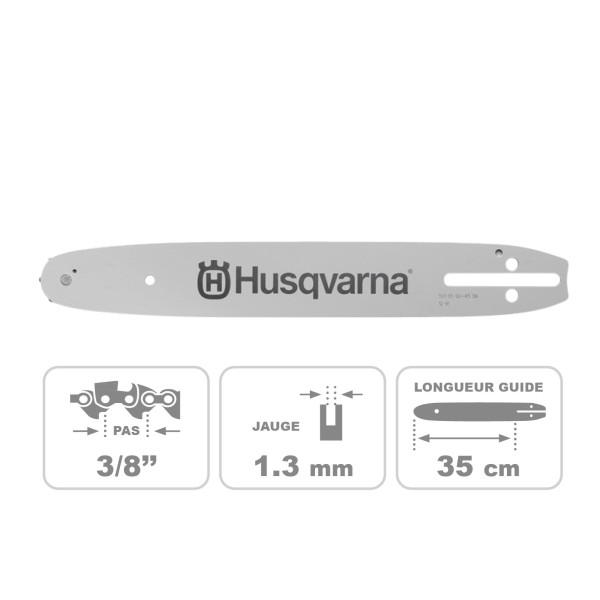 Guide chaine HUSQVARNA 14 (35 cm) 3/8 1.3 réf 501959252